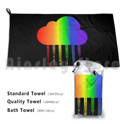 Банное полотенце Rainbow Connection / Cloud Data ( Full Rainbow), Пляжная подушка, облачная информация, Интернет-вещи