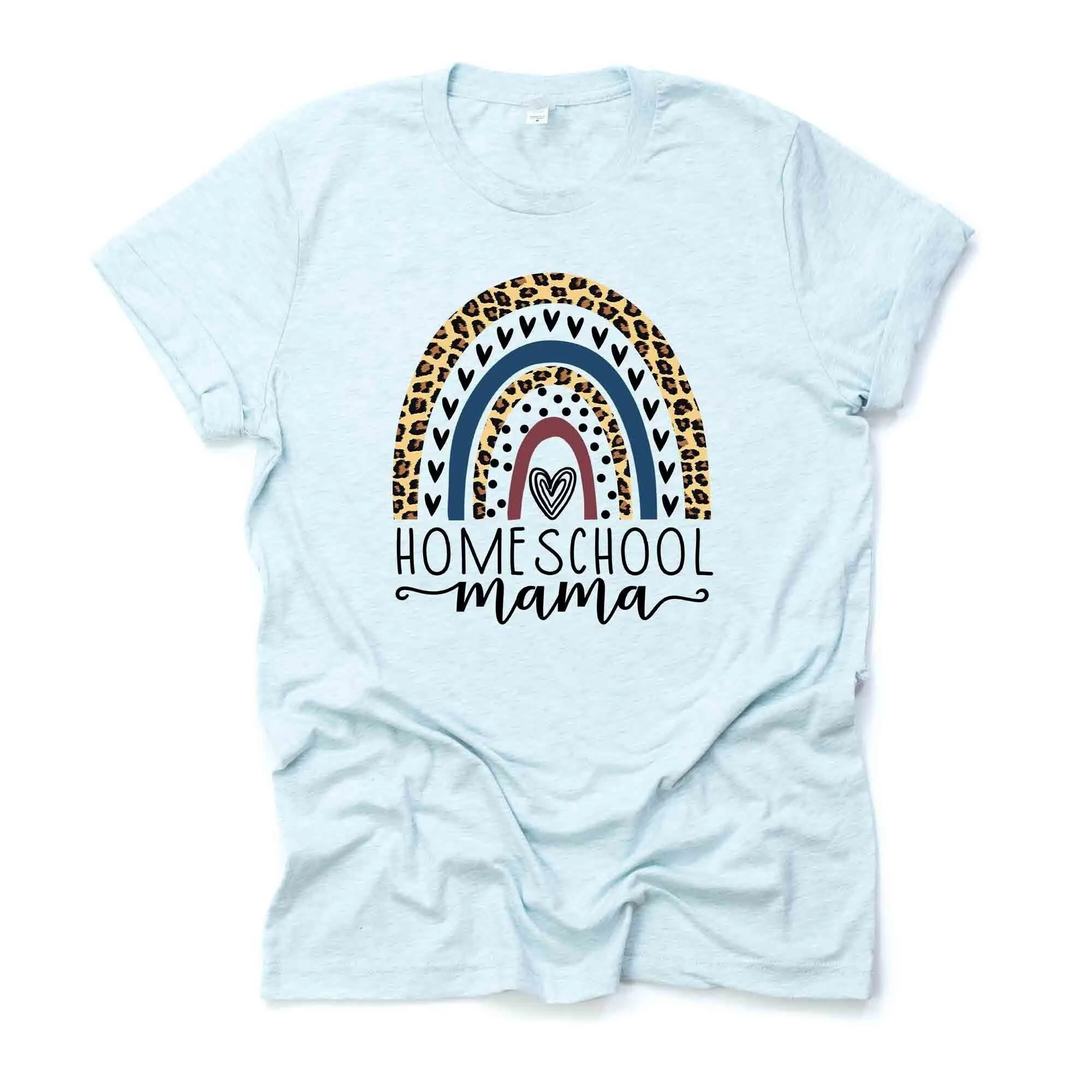 Homeschool мама Милая Бохо Радуга леопардовый дизайн на Премиум Унисекс рубашка 3