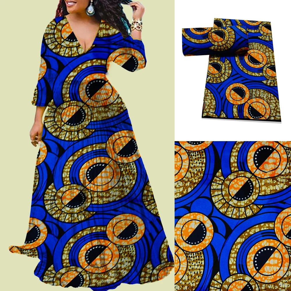 Новый Африканский Воск Анкара ткань батик печать Текила полиэстер материал