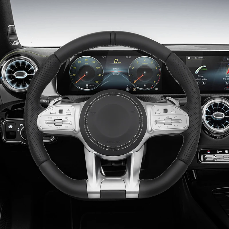 Фото Руль стандартной версии с белой строчкой для Mercedes-Benz E-класса W211 W212 W213 W463 W464 C217 W221 W222 W204 W205 C43 №3