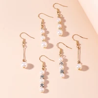 6pcs trendy simulation pearl drop earrings kawaii summer beach pearl dangle earrings for women vacation jewelry wedding jewelry