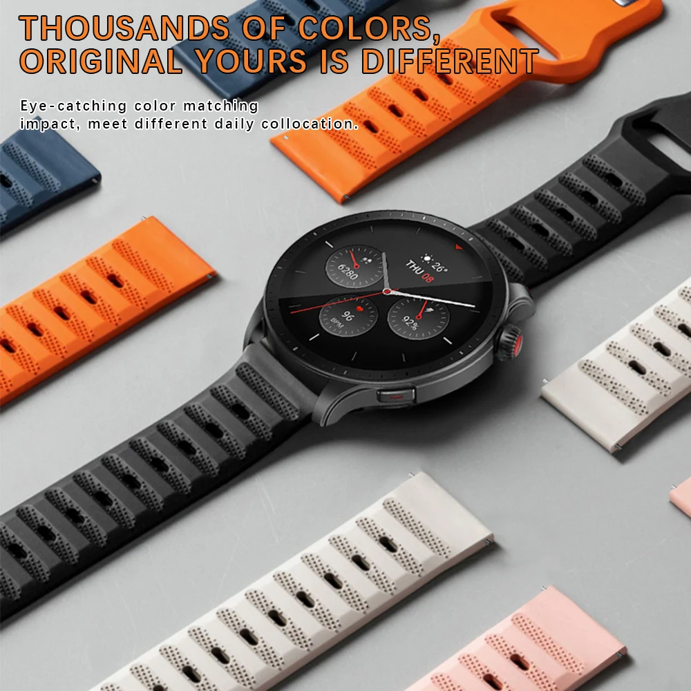 20/22mm Sport Silicone Strap For Samsung Galaxy Watch 4 5 pro 40mm 44mm 45mm 42/46mm active 2 bracelet for Huawei GT2/3 pro band