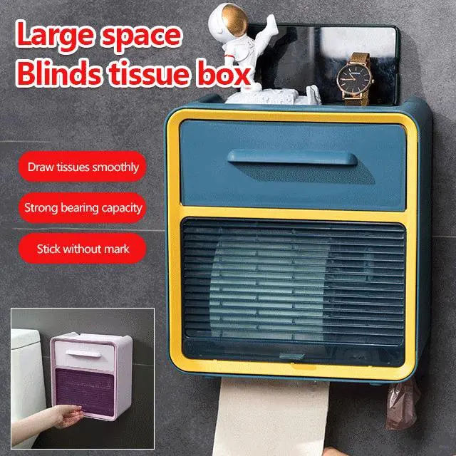 

Usmartt Drill free double layer creative waterproof tissue rack