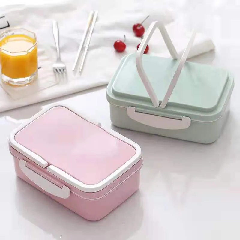 Microwave Lunch Box Portable 3 Compartments Lunch Container Snack Food Storage Containers Box Children School Office Bento Box