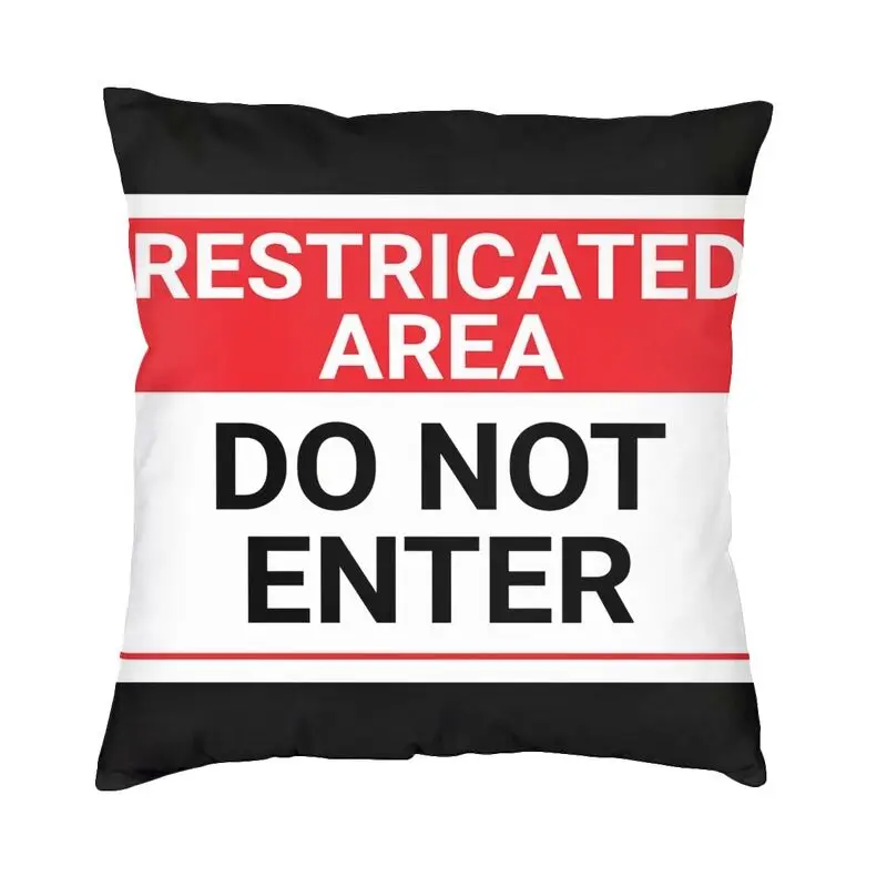

Restricted Area Square Pillow Case Home Decorative Do Not Enter Landscape Cushion Cover Throw Pillow for Living Room Printing