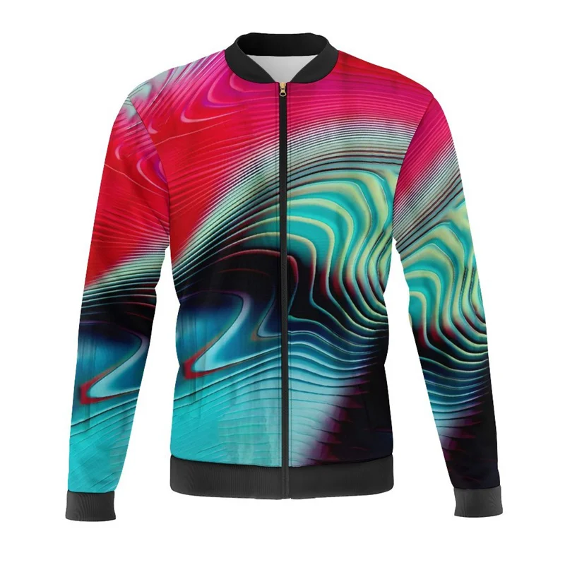 Куртка-бомбер мужская с 3d-неоновым принтом куртка на молнии в стиле оверсайз