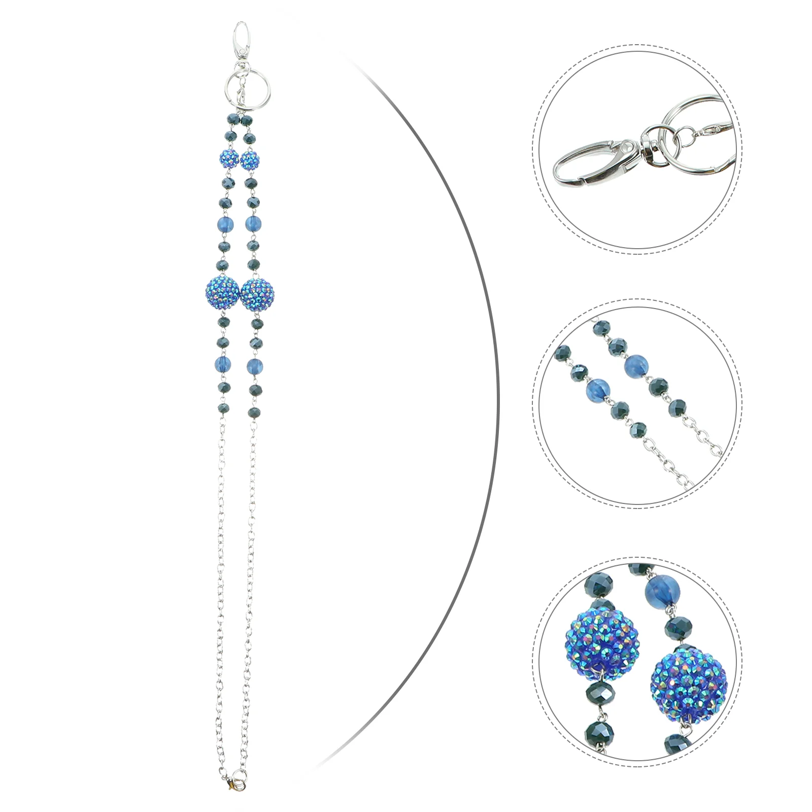 

Beaded Necklace Diamond Bead Mobile Phone Chain Key Lanyards Neck Band Strap Badges Lanyard