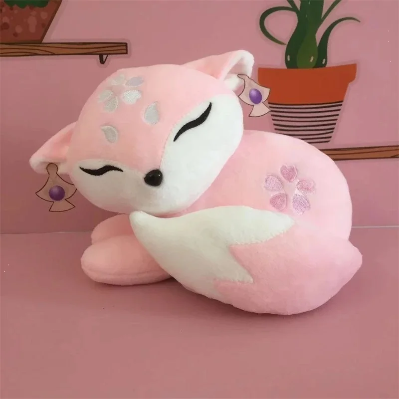 

Хит продаж, плюшевая кукла аниме Genshin Impact Yae Miko, розовая лиса, игрушка для косплея, игрушка в виде животного 20 см, милая мягкая набивная подушк...