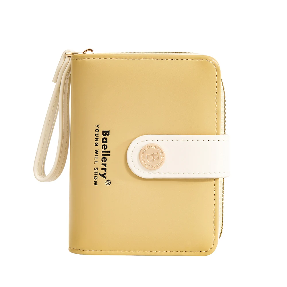 Женский кошелек из искусственной кожи короткий бумажник большой вместимости на