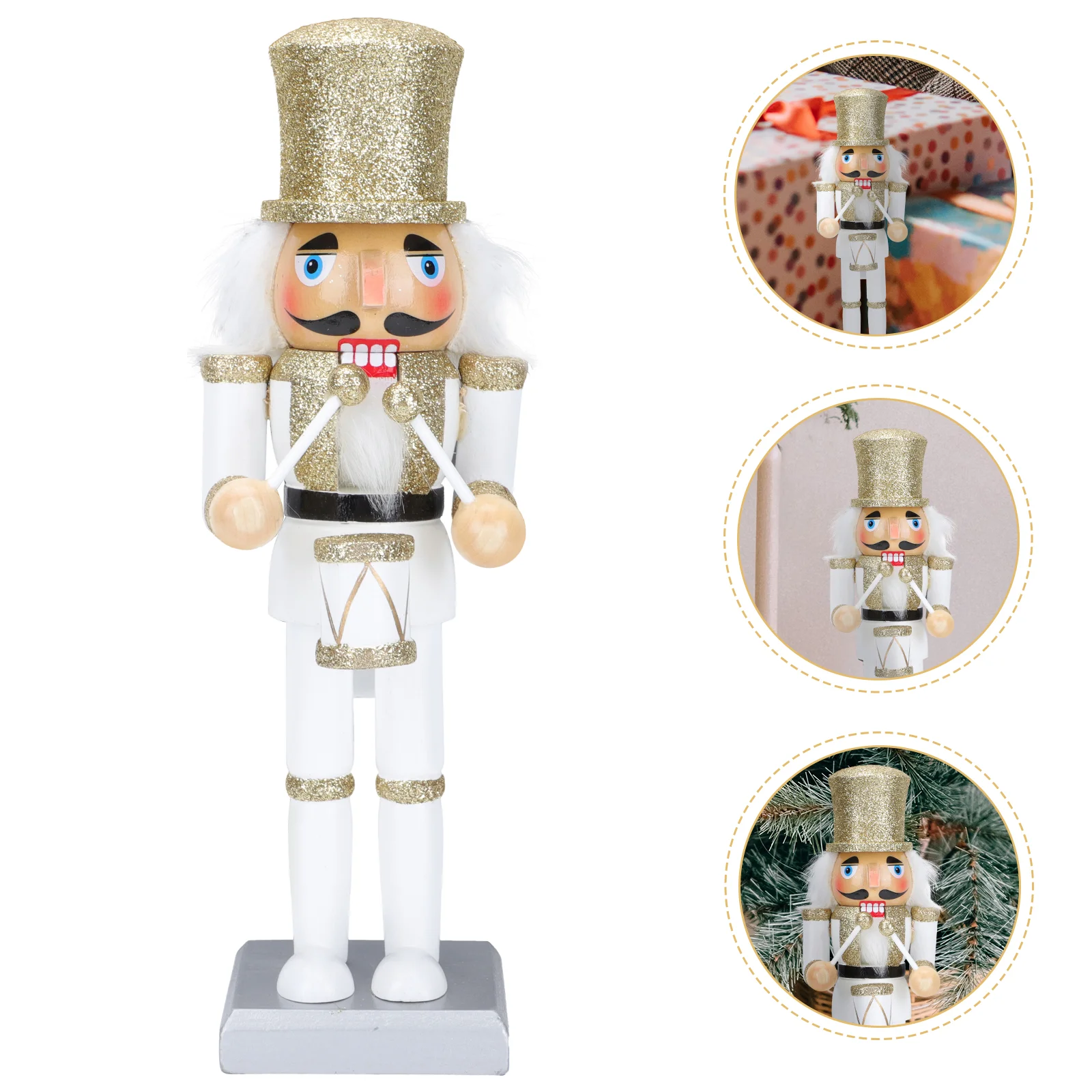 

Nutcracker Puppet Desktop Puppets Decor Cartoon Walnut Adornment Ornaments
