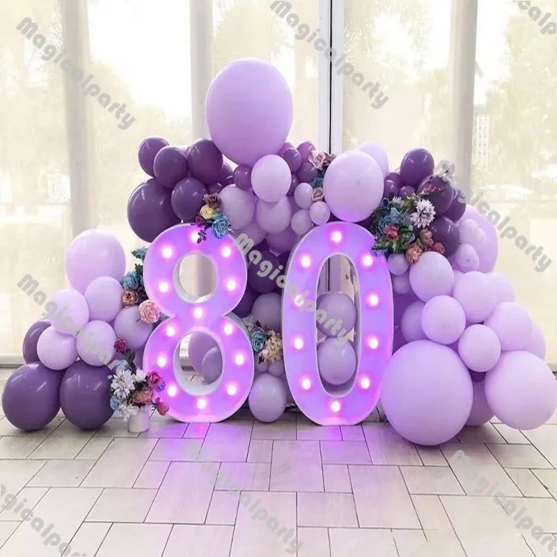 

102pcs Retro Macaron Purple Balloon Chain Baby Shower Wedding Decoration Gender Reveal Birthday Party Supplies Balloon Arch Kit