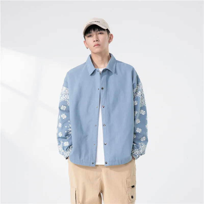 In the Early Autumn of 2022 New Students' Street Clothes Were Printed with Simple and Loose-fitting Fashion Cotton Pocket Jacket