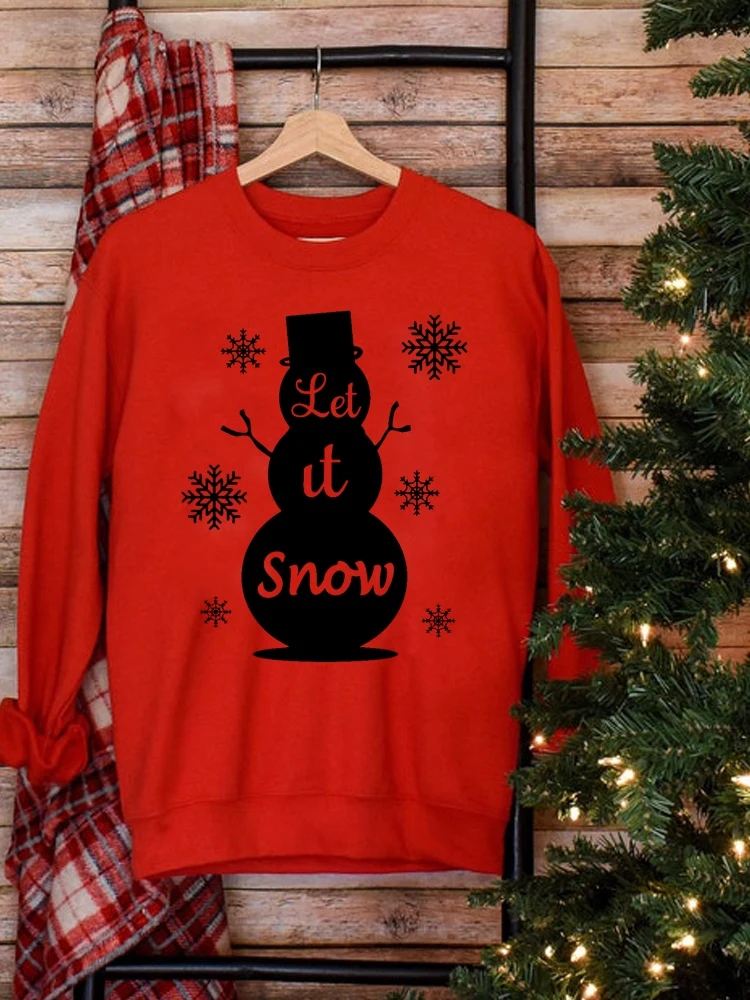 

Свитшот женский с графическим принтом, модная одежда для праздника, милый тренд с изображением снеговика на Рождество, женские пуловеры