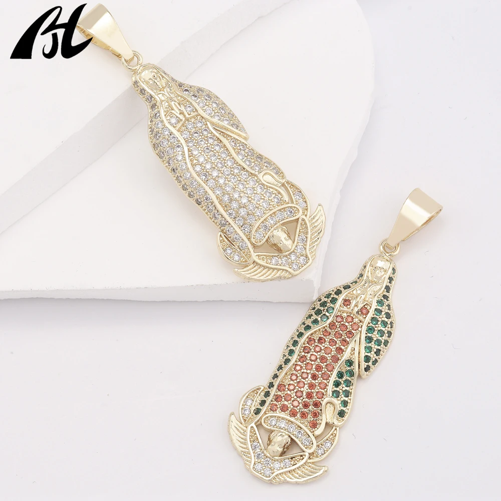 Модная подвеска в стиле хип-хоп католицизм очаровательные цветные бриллианты