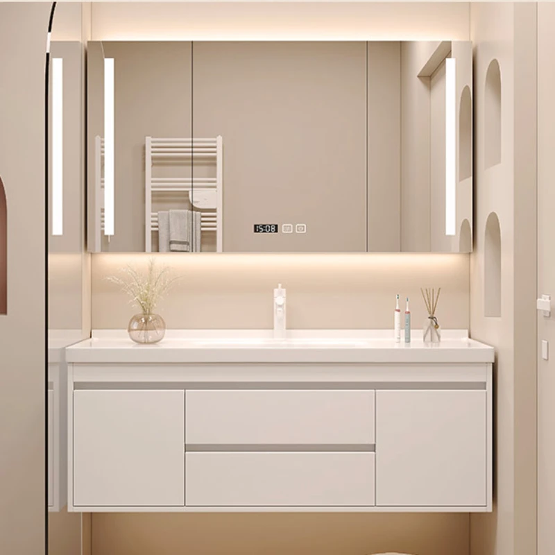 

Wooden Wall Shelf Bathroom Cabinet Toilet Glass Accessories Shelfs Bathroom Cabinet Drawer Badezimmer Schrank Home Furniture DQ