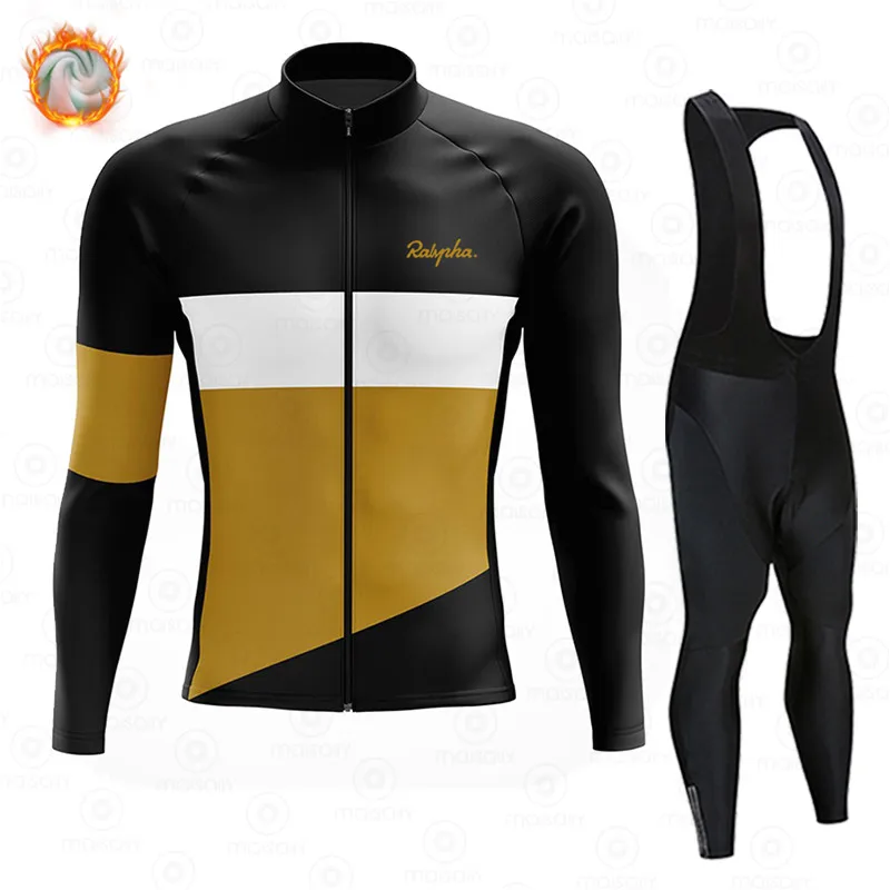 

Мужской комплект теплая куртка Raphaful для команды, зимняя одежда для велоспорта, трикотажная одежда с длинным рукавом, одежда для горного велосипеда, термальная флисовая одежда для велоспорта