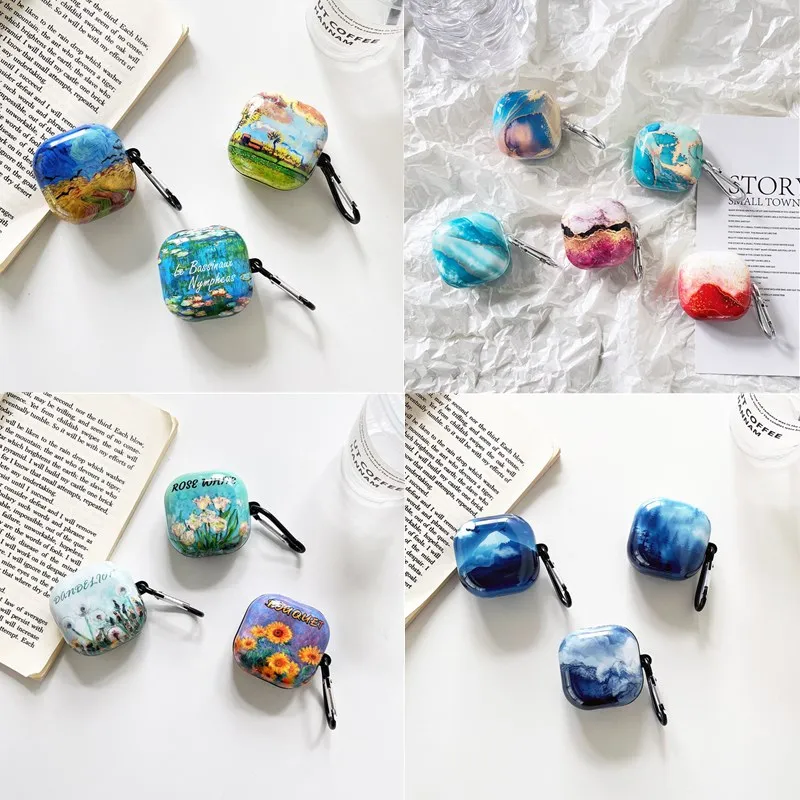 

Soft Case For Samsung Galaxy Buds Live/Pro/2 Cute sun flower Buds 2 Snow star Protector with Keychain for Galaxy Buds Pro Cover