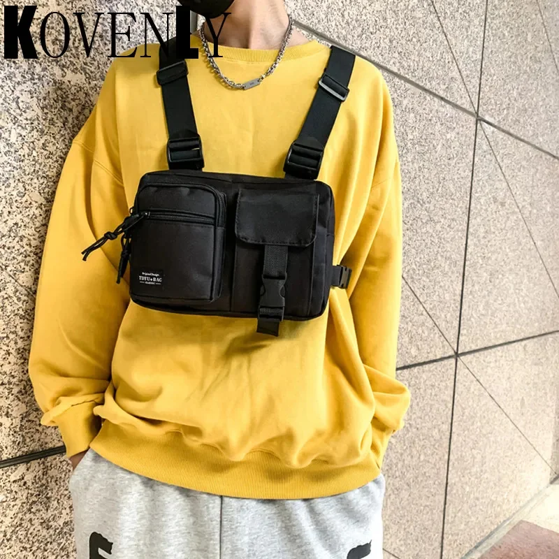 

Canvas Young Men Chest Bags Tacticl Chest Rig Vest Bag Hip Hop Chest Cell Phone Outdoor Men Waist Bag Street Style Kanye Style