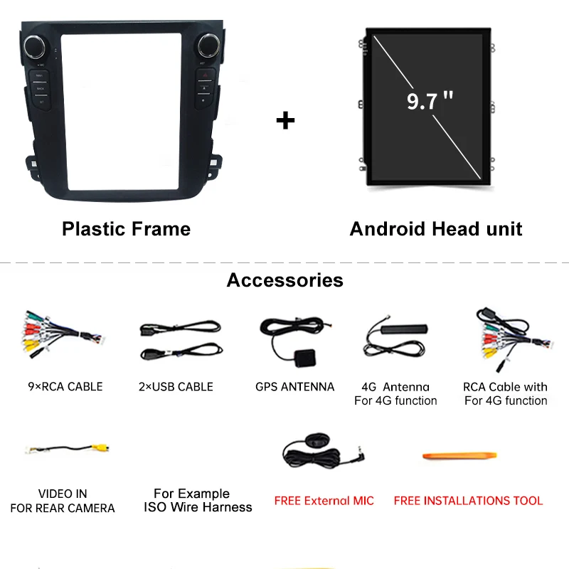 9 7-дюймовый Android 12 автомобильный радиоприемник в стиле Tesla для Mitsubishi Outlander 2008-2011