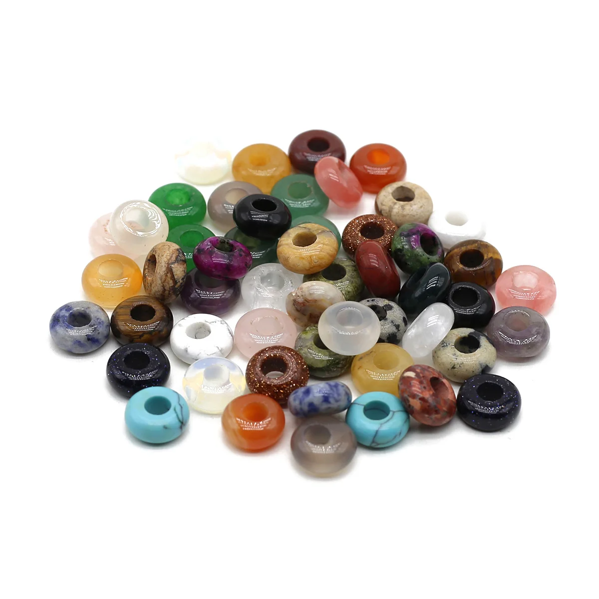 

Natural Stone Beads Abacus Type Large Hole Loose Beads Exquisite Gemstone for Jewelry Making DIY Necklace Bracelet Accessories