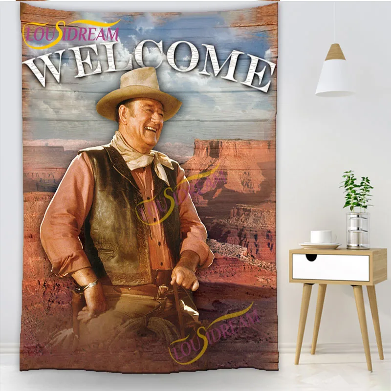 

Home Dormitory psychedelic American actor John Wayne Tapestry Room Decoration Hippie Beach Towels Table Cloth Wall Tapestry.