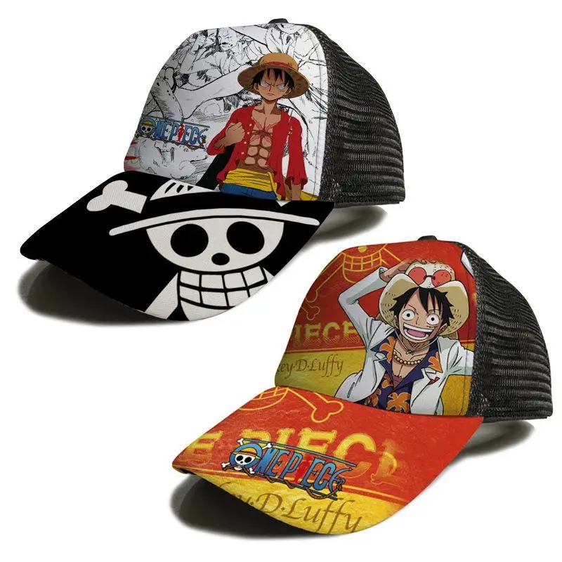 

Цельная бейсбольная шапка с аниме-дорожкой Луффи, с утиным языком, Солнцезащитная уличная шапка в стиле хип-хоп, модная сетчатая дышащая шапка для мужчин и женщин