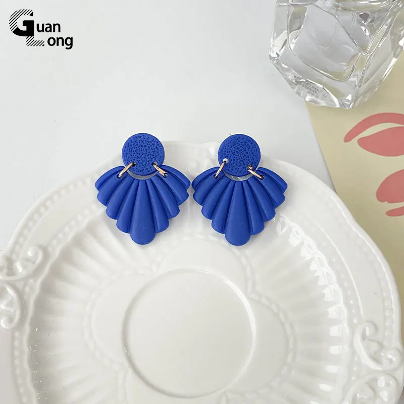 Винтажные большие полимерные индивидуальные серьги GuanLong для женщин длинные