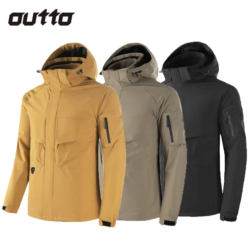 Мужская куртка с зарядкой три в одном ветрозащитная Водонепроницаемая Флисовая