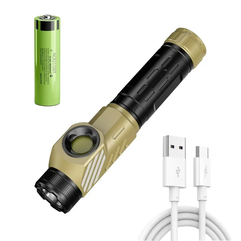 

Портативный Белый Лазерный Фонарь L-образной Формы, Перезаряжаемый, С Двойным Источником Света, COB-подсветкой