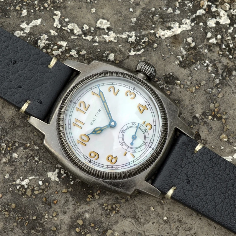 Pаспродажа Baltany Whatch для мужчин винтажные наручные часы Швабра циферблат подсобор секунды руки темные светящиеся 200 м водонепроницаемые