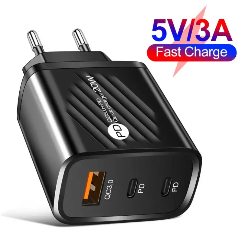 

Portable Fast Phone Charger Adapter Power Adapter Quick Charge Type C Fast Usb Charger Us Eu Uk Plug Mobile Wall Charger