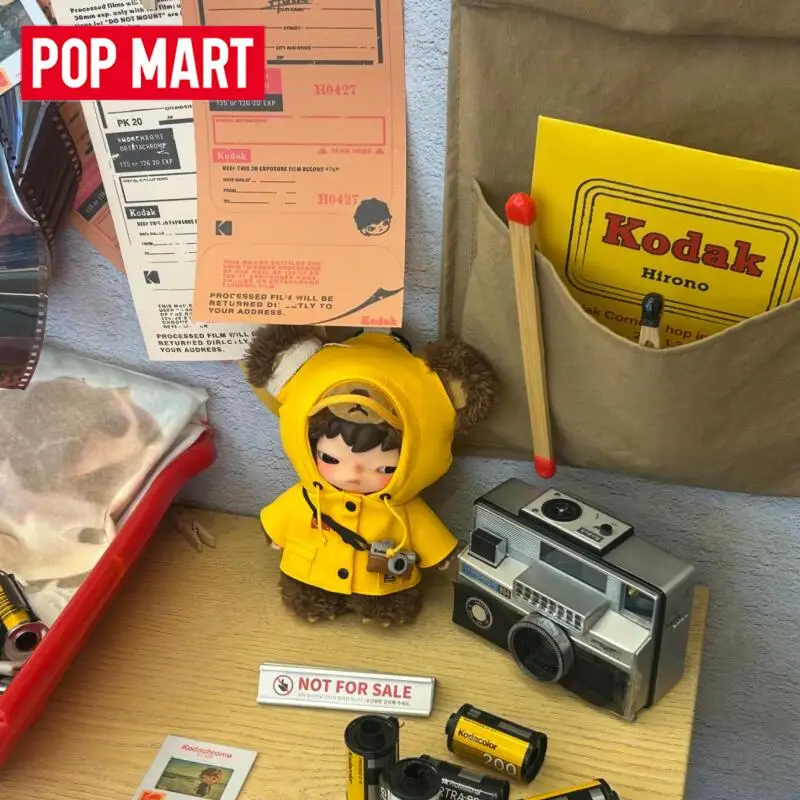Фото POP MART Серия Hirono Kodak: Плюшевая кукла-подвеска, Загадочная коробка, Оригинальная слепая коробка, Игрушки-сюрпризы, Украшение для сумки, Фигурки, Декор для дома, Кукла №1