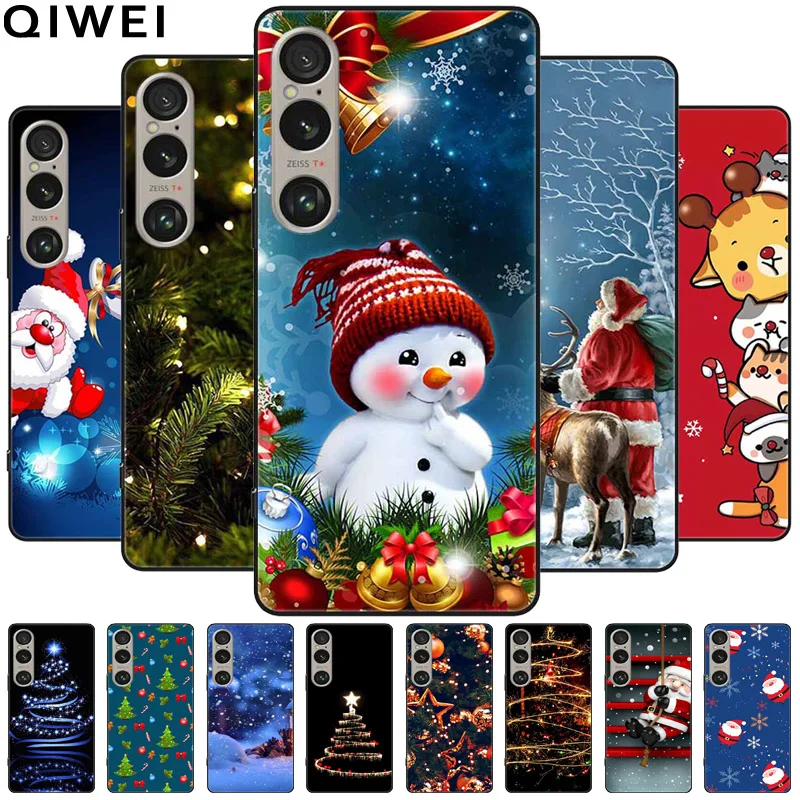 Рождественские чехлы для телефонов Sony Xperia 10 V 5G мягкий силиконовый чехол IV Xperia10 II