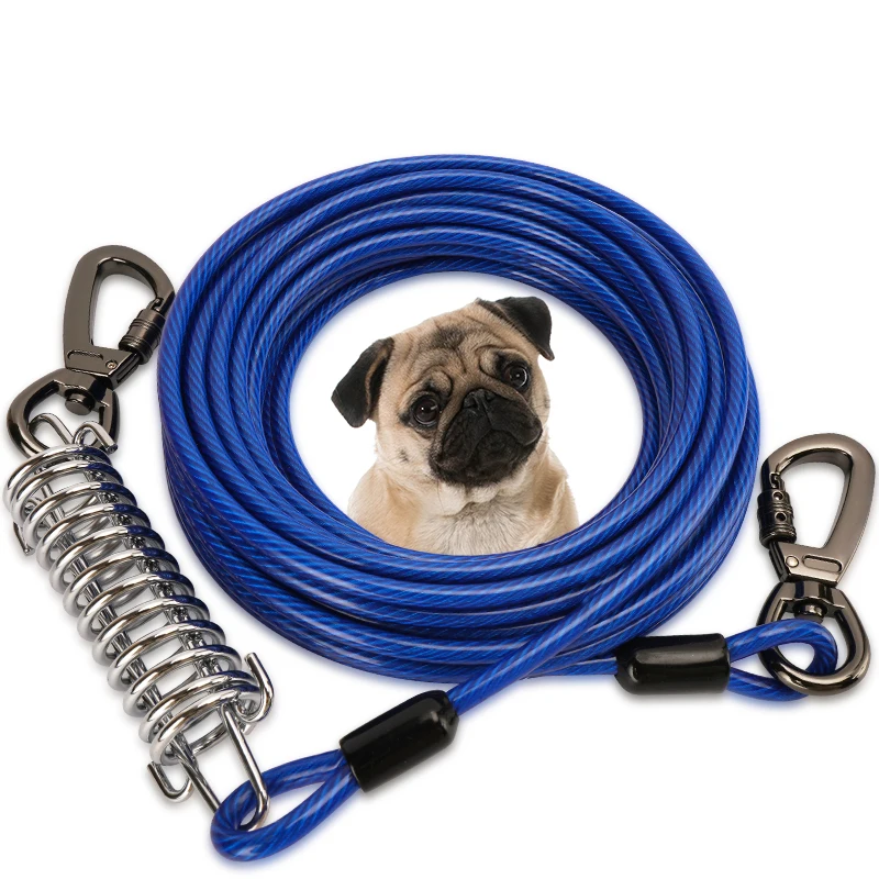 

Reflective Tie Out Cable Dogs Leashes Pet Running Leash with Spring Heavy Duty Swivel Hooks Rustproof Dog Leash for Camping