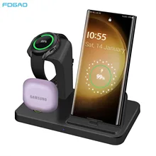 3 in 1 Wireless Charger For Galaxy Watch 4/5/5 Pro Buds Type C Fast Charging Station For Samsung S23 S22 S21 Xiaomi Huawei Stand 