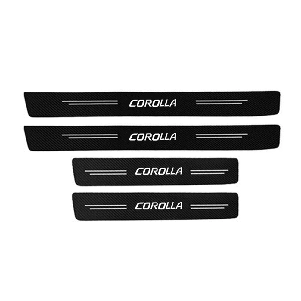 

4 Pcs Carbon Fiber Car Door Trunk Sill Protector Stickers Decals for Toyota Corolla 2015 2019 2017 2020 2016 2018 2019 2020 2021