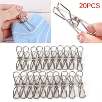 20pcslot stainless steel clothes pegs hanging clothes pins beach towel clips household bed sheet clothespins