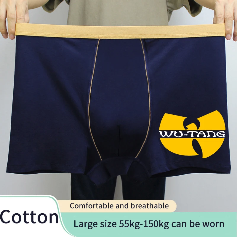

Men Underpants Seamless W-WU-TANGS Panties Cotton Plus Size 8xl Men's Boxer Briefs 110 Waist Fashion Solid Colors Summer Shorts