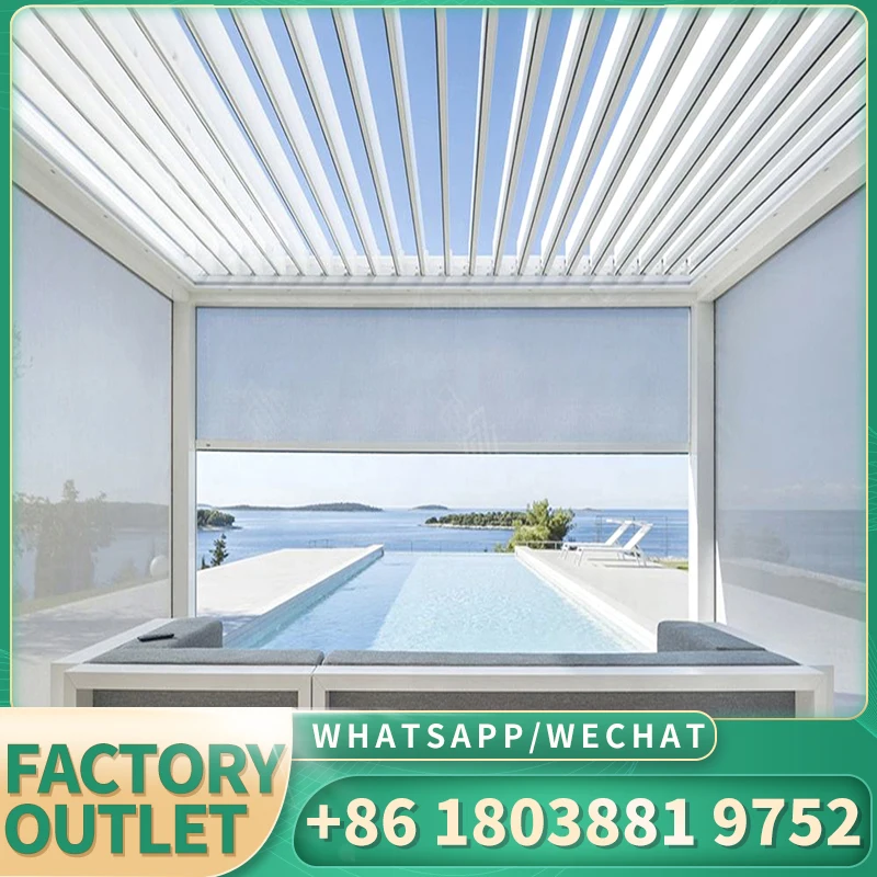 Новая современная водонепроницаемая садовая алюминиевая беседка 3X3