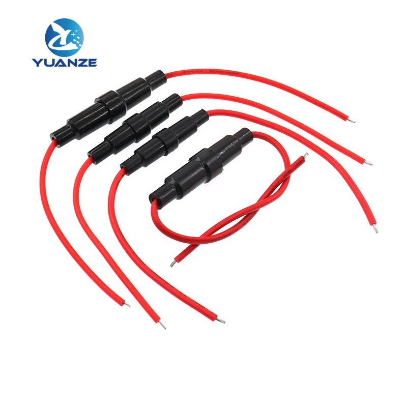 

5 шт. 5*20 мм Стеклянная трубка держатель предохранителя винтового типа быстрый выдув 5x20 мм предохранитель, 6X30 с проводом 250 в автомобильный блок предохранителей 6*30