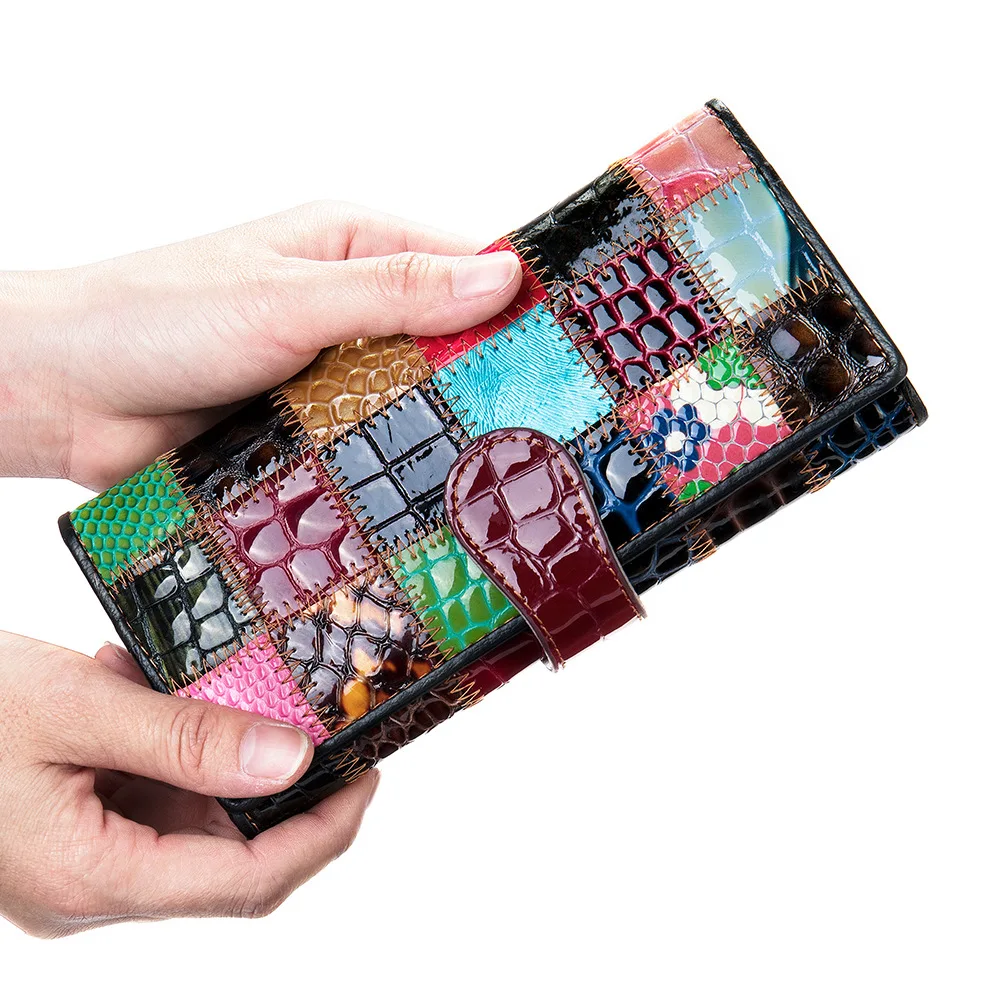 

2023 Fashion Patchwork Color Men's Wallet Purse Male Women's Wallet with Printed Pattern Canta Bags Original Brands Dollar