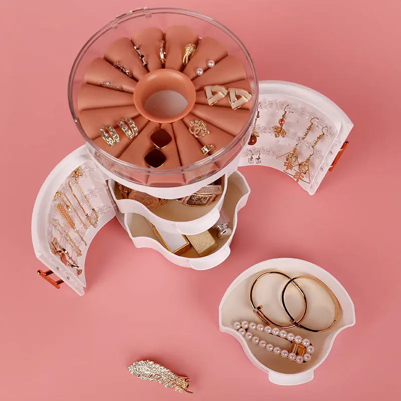 

Box Desktop Organizer Jewelry Necklace Storage Rack For Rings Dropshipping Multi-function Jewelry Organizer Earrings Storage