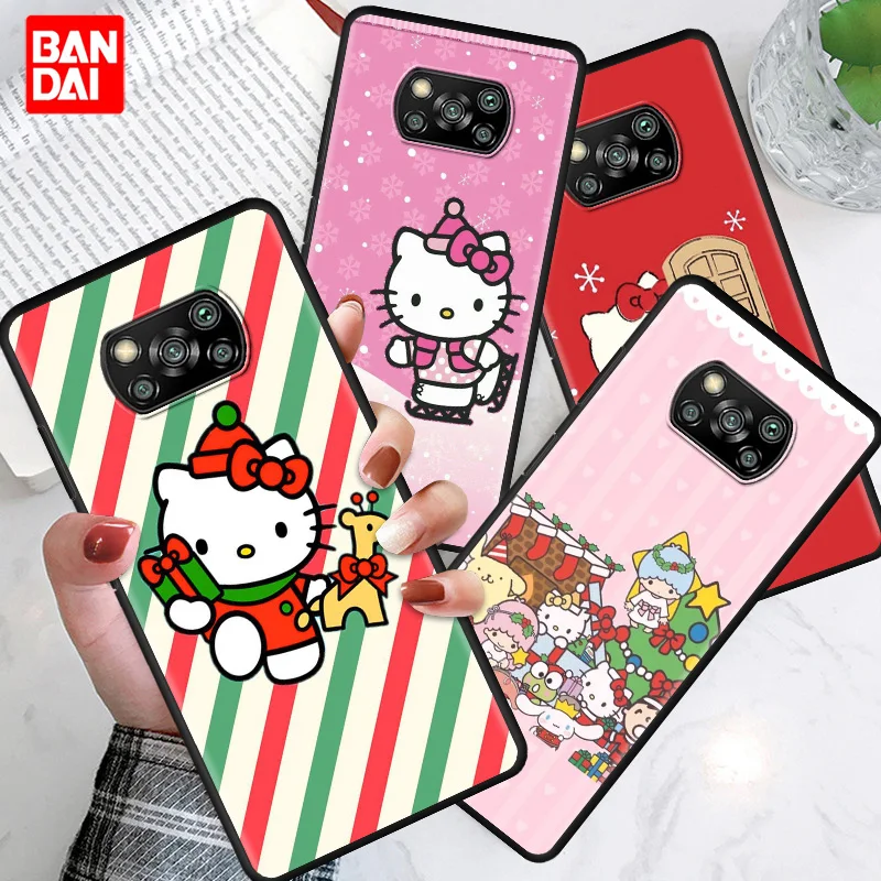 

Hello Kitty Cartoon Case for Xiaomi Poco X3 NFC F3 M3 11t 11 Lite Ultra Redmi Note 10s 10t Pro Plus 5G Cover Silicone Capa Black