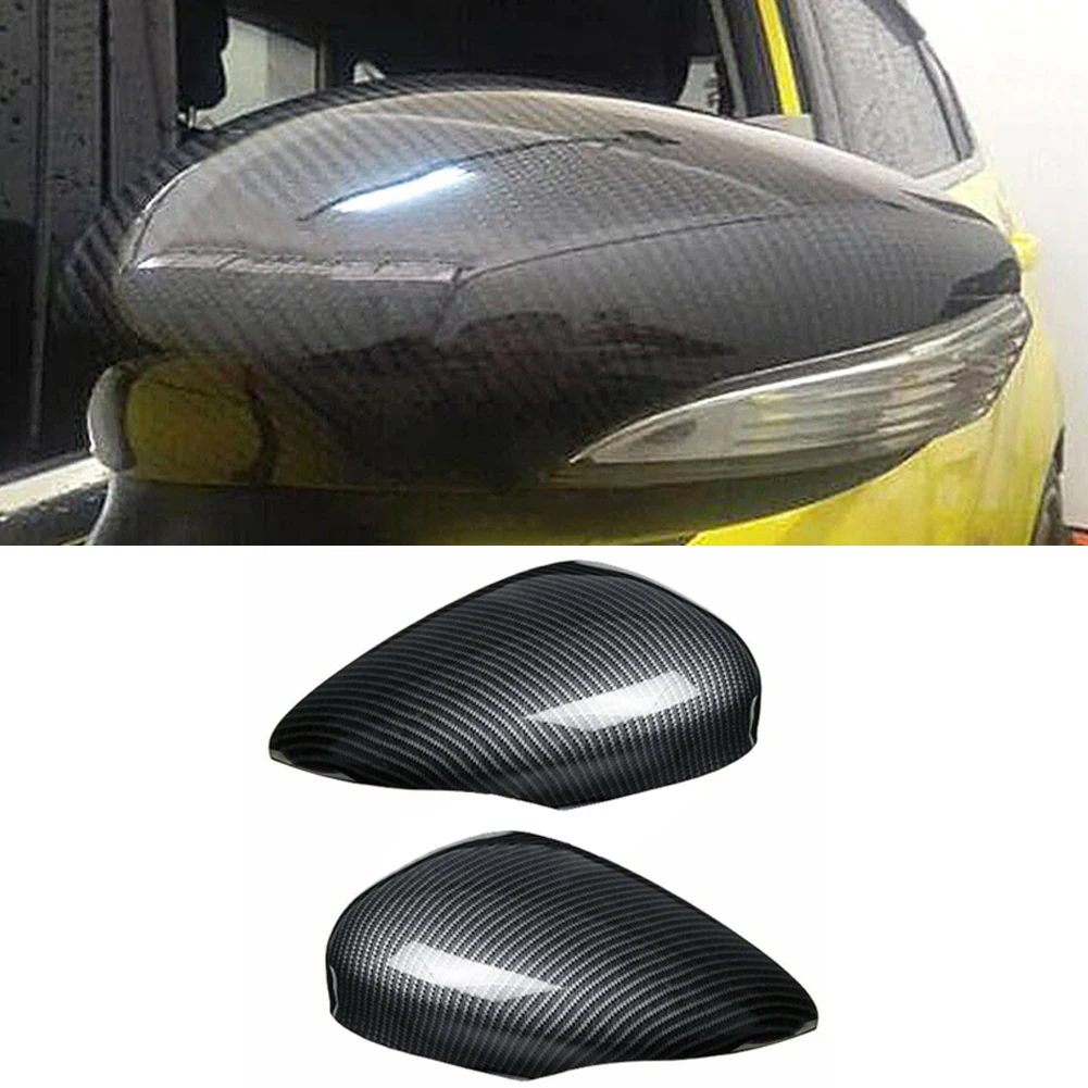 

For Ford Fiesta 2010 2011 2012 2013 2014 2015 2016 ABS Carbon Fiber Printed Door Side Mirror Cover Add on