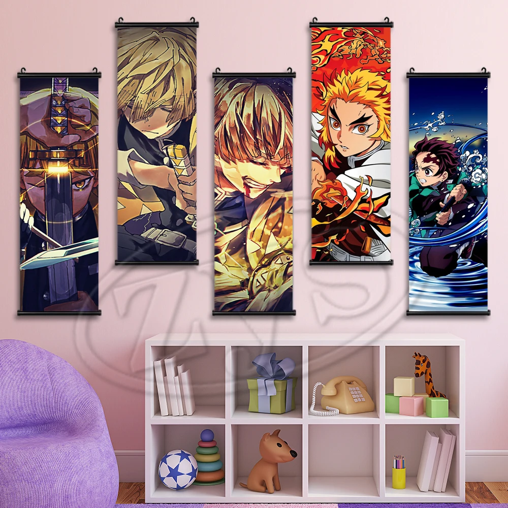 

Модульный плакат Kamado Tanjirou на холсте, рассекающий демонов, домашний декор, картины, HD печать, Висячие свитки, картины для гостиной, настенное ...