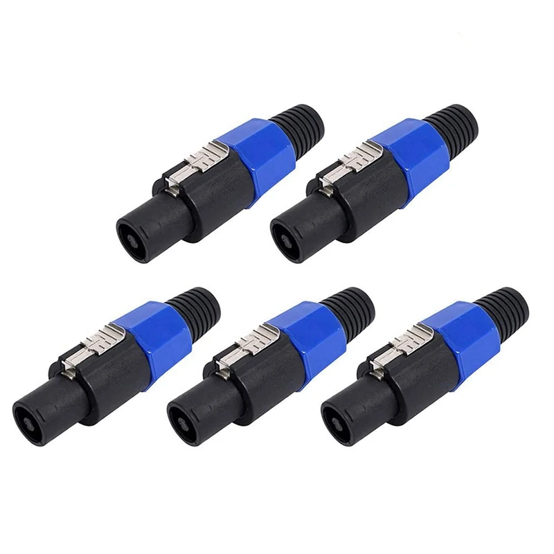 

4 Pin Professional Speaker Connector Male Audio Plug Jack(5Pcs)
