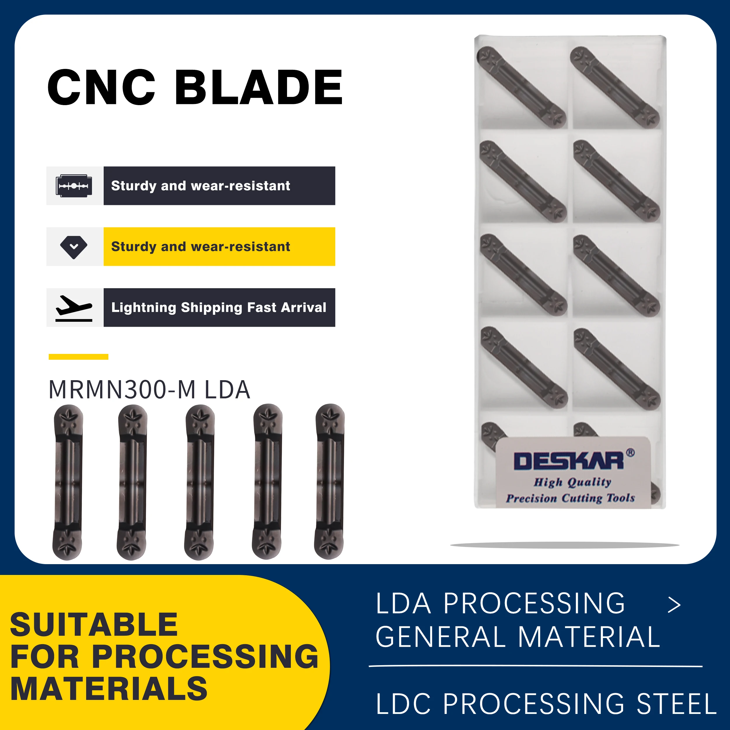 

MRMN200-G LDA MRMN 300/400-M LDA Carbide Grooving Insert CNC Lathe Arc Cutting Tank Robust Wear-Resistant Turning Slotted Blades