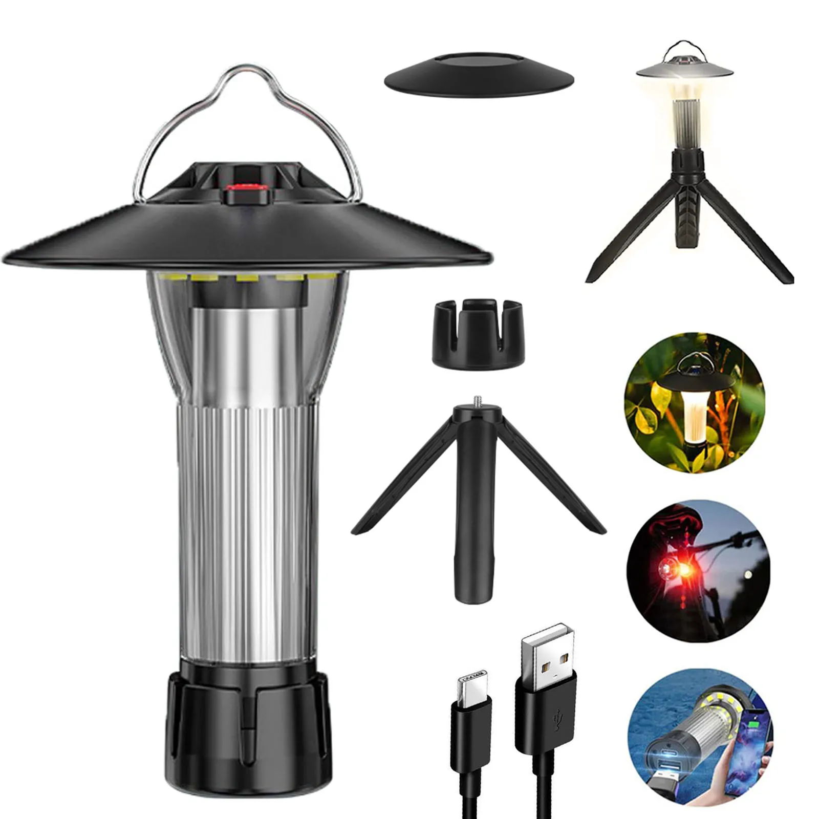 3000mAh Camping Lantern with Magnetic Base Similar To Blackdog Goal Zero Lantern 5 Lighting Modes Led Flashlights Emergency Lamp