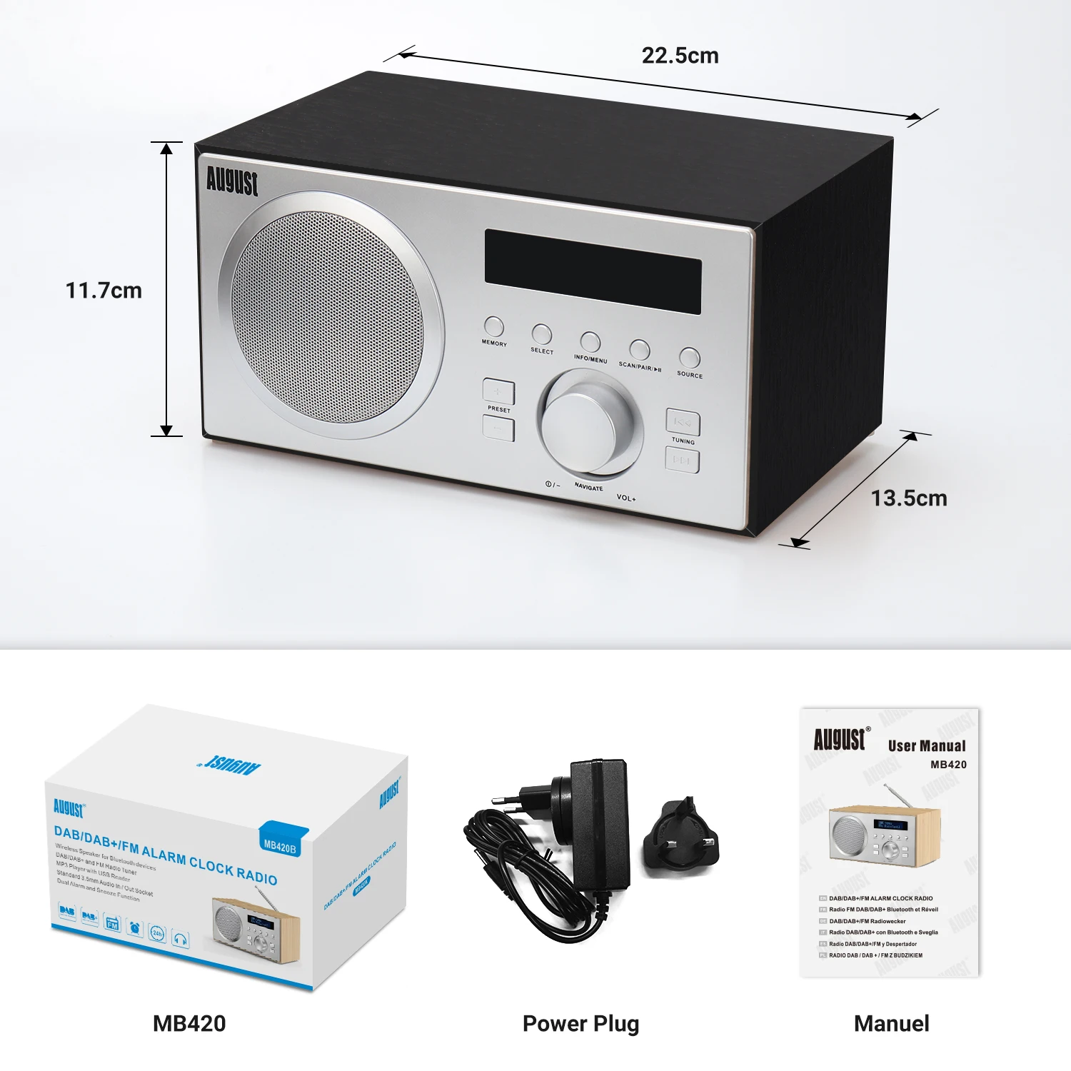 FM-радио DAB с Bluetooth USB цифровым и аналоговым проигрывателем