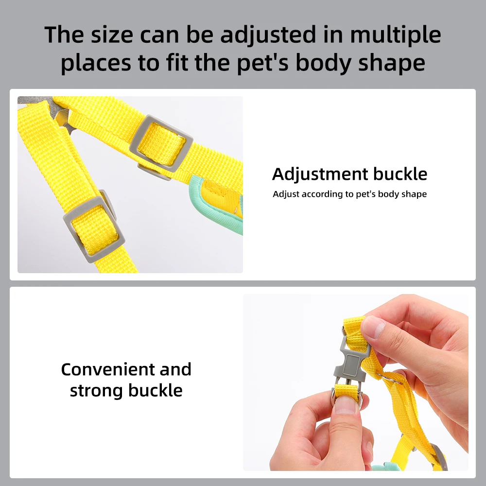 Поводок для собак Дышащий и удобный жилет на груди спине со светоотражающим